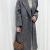 Fashion Wool Long Jackets Women Notched Collar Double Breasted Solid Color Coat  Winter - Image 4