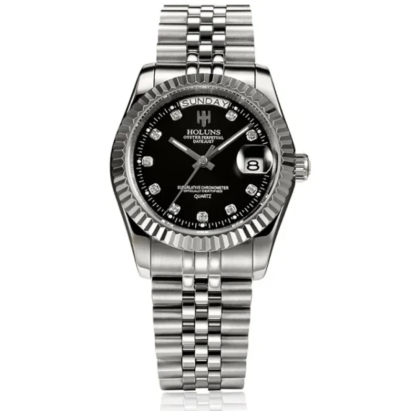 Holuns Men Watches Luxury Top Brand Gold Diamond Role Quartz Stainless Steel Calendar Relogio Masculino Wrist Watch Clock - Image 11