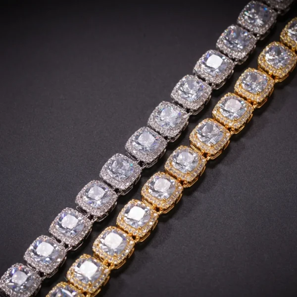 Square Cubic Zirconia Tennis Chains Top Quality Hiphop Necklace Luxury Full Iced Out CZ Jewelry For Men Women - Image 4