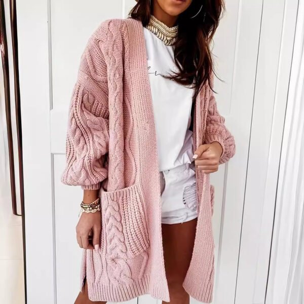 Women's Casual Knitted Cardigan - 画像 (3)