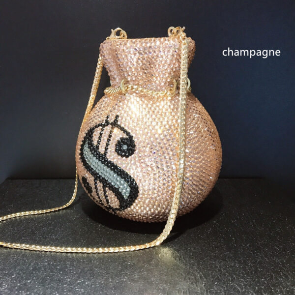 Pocket Handmade Diamond Party Crystal Clutch Chain Bag - Image 8