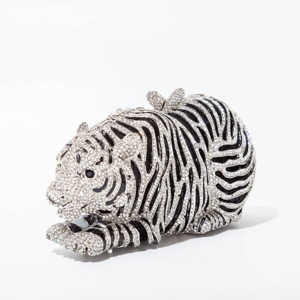 Tiger Crystal Evening Clutch Bags For Wedding Party New Metal Bling Rhinestone Novelty Purses And Handbags Luxury Designer - Зображення 8