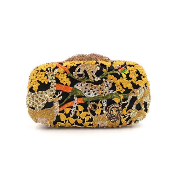 Animal Forest Package, Hollow Metal Crystal Banquet Package, Drip Oil Inlaid Diamond Handbag – Image 7