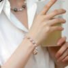 Blue Rose Laser 18K Gold Pearl Bracelet - immagine 6
