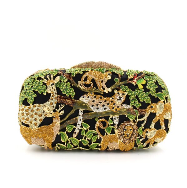 Animal Forest Package, Hollow Metal Crystal Banquet Package, Drip Oil Inlaid Diamond Handbag – Image 6