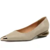 Comfortable Genuine Leather Women Heels Shoes Metal Toe Design Fashion Pure Colour Girls High Heel Shoes Easy - Image 8