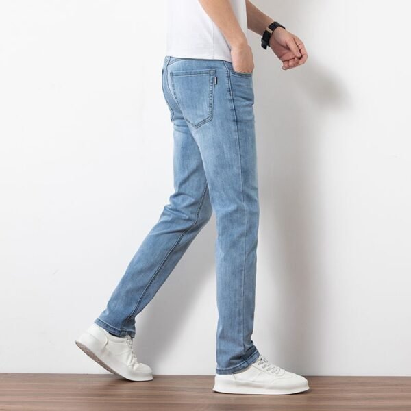 Loose Youth Straight Slim Fit Elastic Trend Men's Jeans - 画像 (8)