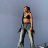 Fashion Plaid Hollow Out Hip Hop Pants Women's Jeans Club Y2K High Waist Loose Street Style Demin Color Pants Mujer - Image 2