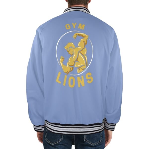 New Men's Striped Trim Bomber Jacket - obrazek 3