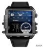 BOAMIGO Brand Men Sports Watches 3 Time Zone Big Man Fashion Military LED Watch Leather Quartz Wristwatches Relogio Masculino - Image 6