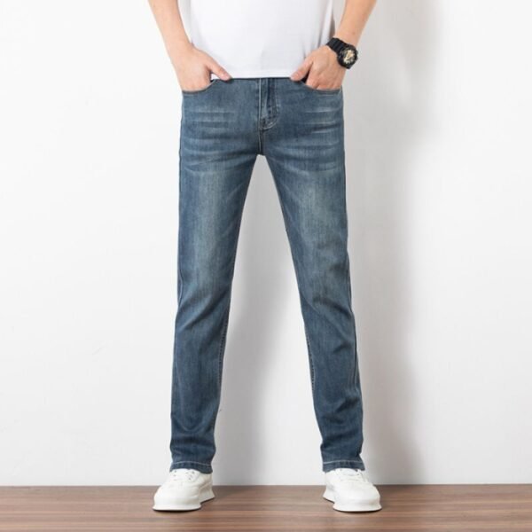 Loose Youth Straight Slim Fit Elastic Trend Men's Jeans - 画像 (6)