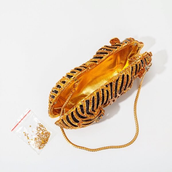 Tiger Crystal Evening Clutch Bags For Wedding Party New Metal Bling Rhinestone Novelty Purses And Handbags Luxury Designer - Зображення 4