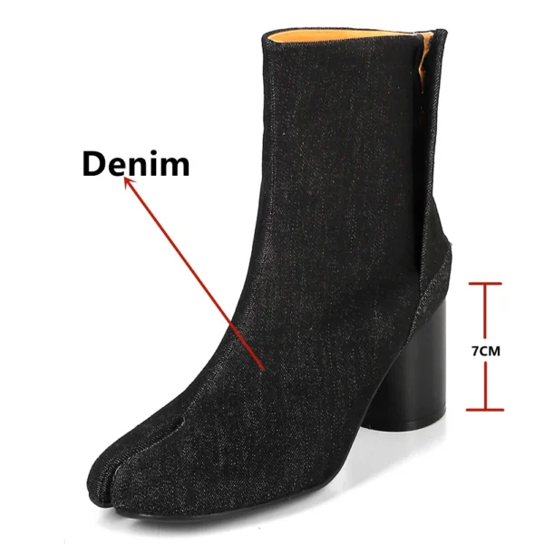 Newest Women Denim Ankle Boots Round High Heeled Office Ladies Concise Spring Autumn Four Season Shoes Woman Basic - Зображення 2