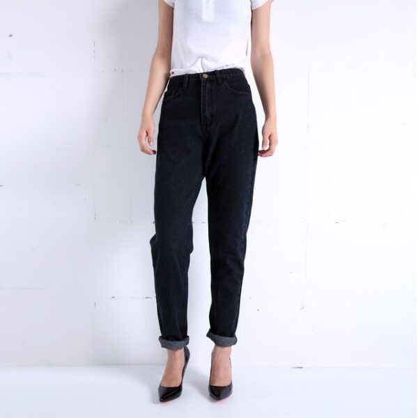 Slim Pencil Pants Vintage High Waist Jeans Full Length Pants Loose Cowboy Pants - 画像 (6)