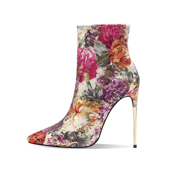 Arden Furtado Spring Autumn Women's High Heels Stiletto Heels 12cm Height Sexy Zipper Gold Ankle Boots Big Size 41 42 43 - Image 12