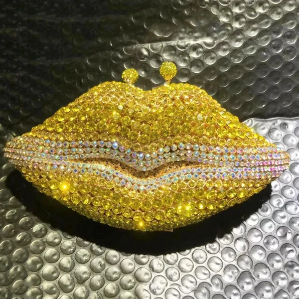 Crystal Evening Bag Yellow/AB Diamond Wedding Bridal Clutches Purses Women Rhinestone Mini Handbag - Image 2
