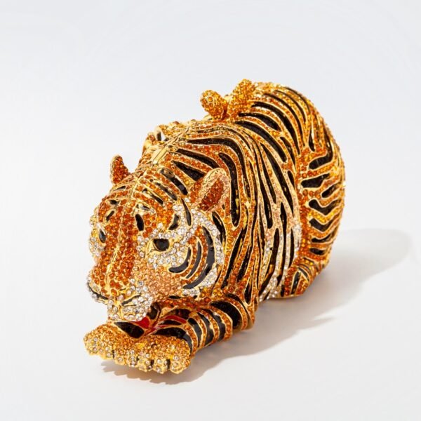 Tiger Crystal Evening Clutch Bags For Wedding Party New Metal Bling Rhinestone Novelty Purses And Handbags Luxury Designer - Зображення 7
