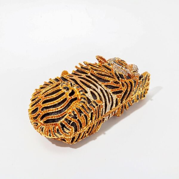 Tiger Crystal Evening Clutch Bags For Wedding Party New Metal Bling Rhinestone Novelty Purses And Handbags Luxury Designer - Зображення 3
