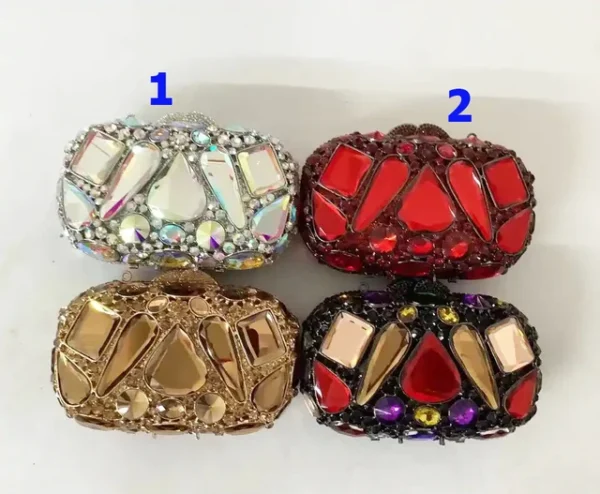 Wedding Purse Stone Bridal Prom Handbags Women Diamond Evening Clutches Purses Big Stones - imagine 5