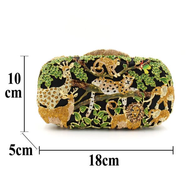 Animal Forest Package, Hollow Metal Crystal Banquet Package, Drip Oil Inlaid Diamond Handbag – Image 5