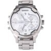 Cagarny Men Quartz Watch Casual Stainless Steel Watchband Dual Time Zones Wristwatches - 画像 (9)