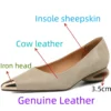 Comfortable Genuine Leather Women Heels Shoes Metal Toe Design Fashion Pure Colour Girls High Heel Shoes Easy - Image 2