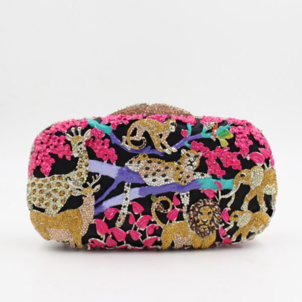 Animal Forest Package, Hollow Metal Crystal Banquet Package, Drip Oil Inlaid Diamond Handbag – Image 9