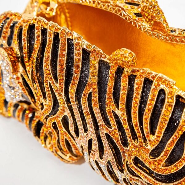 Tiger Crystal Evening Clutch Bags For Wedding Party New Metal Bling Rhinestone Novelty Purses And Handbags Luxury Designer - Зображення 6