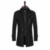 Men's Woolen Coat Double Collar Standard Vertical Zipper Coat Jacket — изображение 4