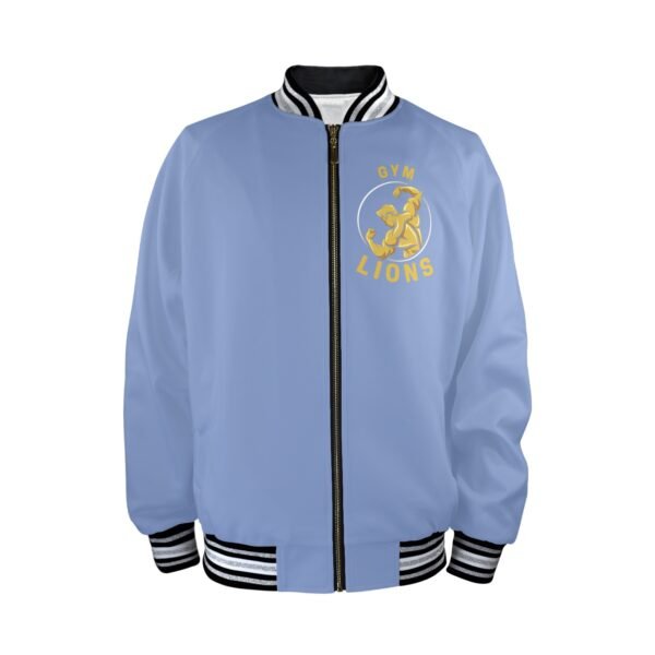New Men's Striped Trim Bomber Jacket - obrazek 4
