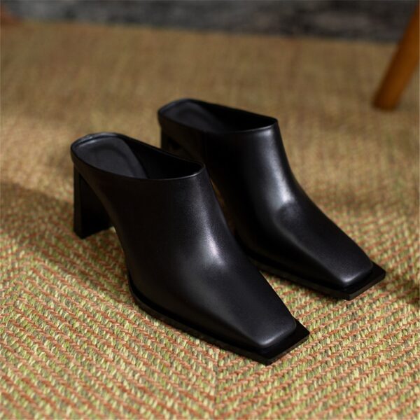 Processing Time:7-15 days after placing orders MILI-MIYA Fashion Square Toe Solid Color Women Full Genuine Leather Thick Heels Slip On Dress Party Summer Shoes Size 34-40 - Image 17