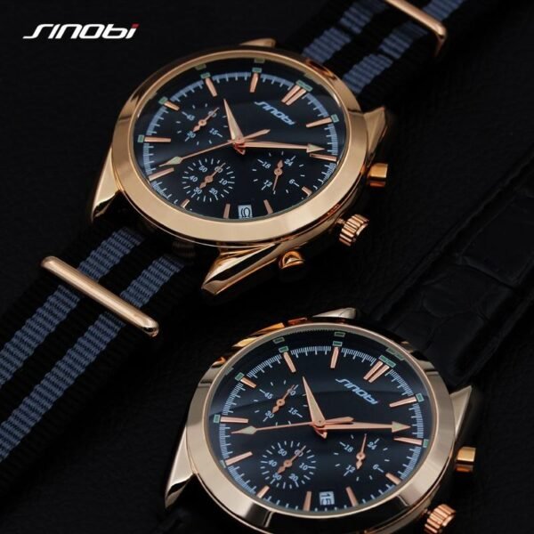 SINOBI Men's Golden Business Wrist Watches 007 Series - Image 7