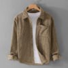 Autumn and winter men's corduroy long sleeved shirt, simple, casual, trendy, retro, handsome men's shirt - imagine 6