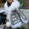 Women Winter Natural Real Fur Collar Thick White Duck Down Jacket Luxury Female Clothes Outerwear Puffer Coat - Image 2