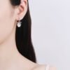 Sterling Silver Freshwater Pearl Moissanite Earrings - Image 4