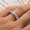 Sterling Silver Moissanite Ring Plated Body Ring