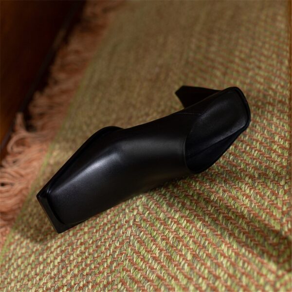Processing Time:7-15 days after placing orders MILI-MIYA Fashion Square Toe Solid Color Women Full Genuine Leather Thick Heels Slip On Dress Party Summer Shoes Size 34-40 - Image 5