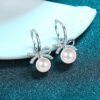 Sterling Silver Freshwater Pearl Moissanite Earrings - Image 3