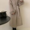 Women's Long Lapel Reversible Cashmere Coat - Bild 9