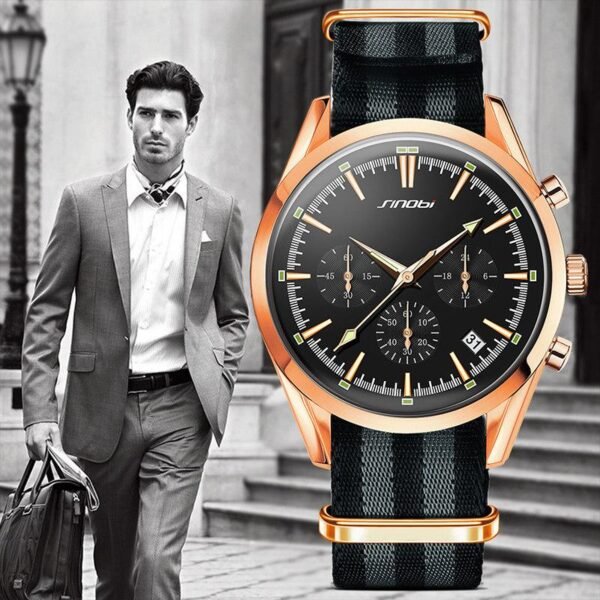 SINOBI Men's Golden Business Wrist Watches 007 Series - Image 8