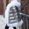 Women Winter Natural Real Fur Collar Thick White Duck Down Jacket Luxury Female Clothes Outerwear Puffer Coat