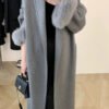Women's Long Lapel Reversible Cashmere Coat - Bild 8