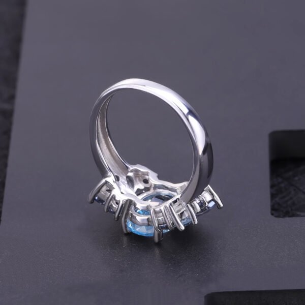 S925 Silver Inlaid Natural Topaz Ring – Image 3