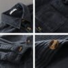 Autumn and winter men's corduroy long sleeved shirt, simple, casual, trendy, retro, handsome men's shirt - imagine 4