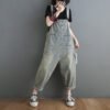 Vintage Jeans Jumpsuit Women Side Pockets Loose Retro Spaghetti Strap Denim Jumpsuit Ankle-length Romper Women Sleeveless - Image 4