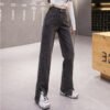 Straight Slit Jeans Women's Spring And Autumn New Korean Loose High Waist Slim Sagging Mopping Pants - Image 6