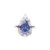 Water Drop Ice Flower Cut Synthetic Blue Diamond 925 Silver Bright Blue High Carbon Diamond Pear-shaped Female Ring - Image 6