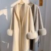 Women's Long Lapel Reversible Cashmere Coat - Bild 7