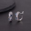 Natural Topaz S925 Sterling Silver Fully-inlaid Green Chalcedony Colorful Gemstone Earrings - Afbeelding 5