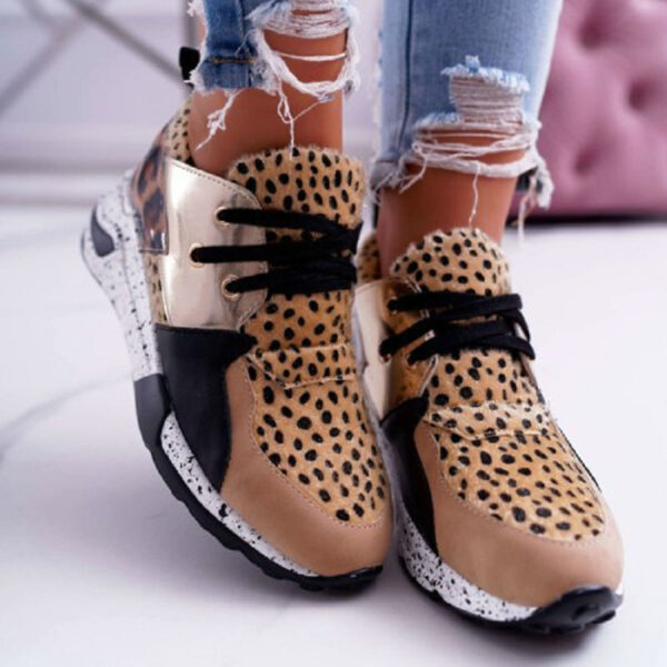 Women's Plus Size Platform Mixed-color Sneakers Stylish Lightweight Running Shoes Lace-up Front Flats - Зображення 9